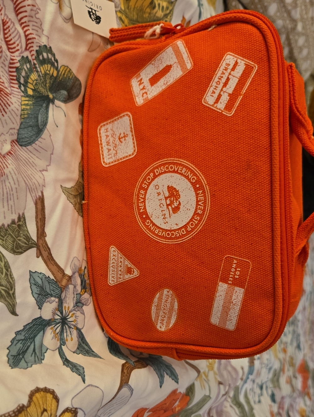 Origins Orange Travel Makeup Pouch, NWT